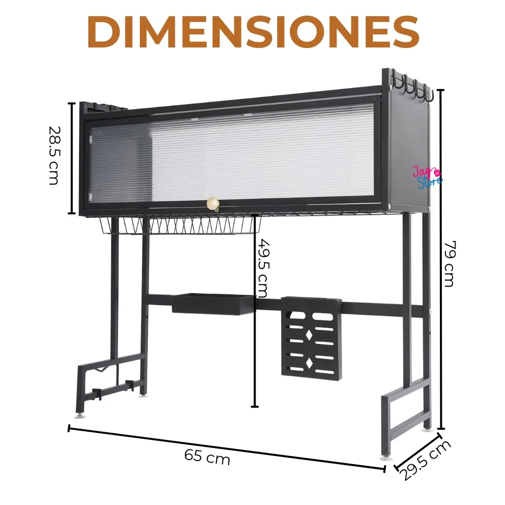 Escurridor Platos Cocina Con Gabinete + Cuchillos