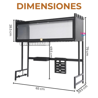Escurridor Platos Cocina Con Gabinete + Cuchillos