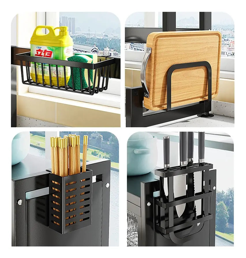 Escurridor Platos Cocina Con Gabinete + Cuchillos