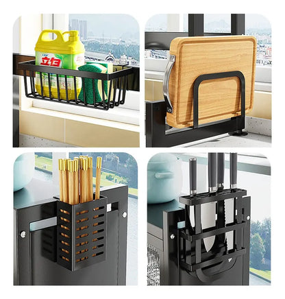 Escurridor Platos Cocina Con Gabinete + Cuchillos